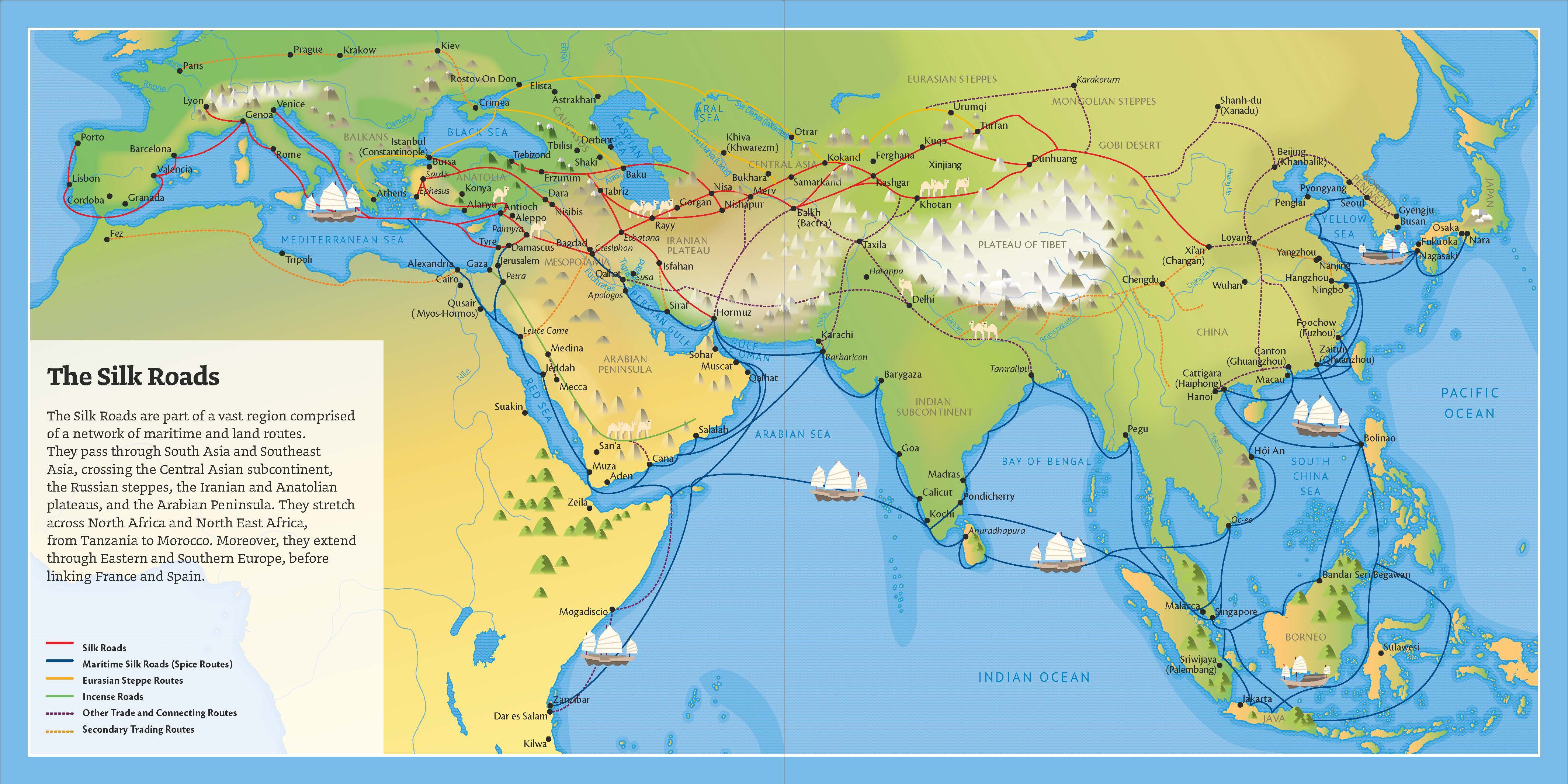 Image of UNESCO 2022 Silk Roads map